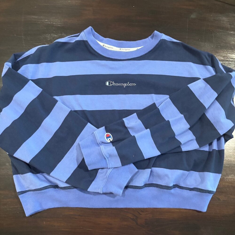 Champion Blue Stripe Athletic Top sz S